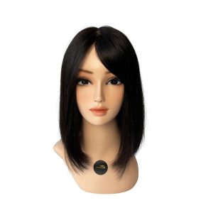 WIG5 CHARLOTTE – Natural Human Hair Wig with Elegant Side-Swept Bangs for Women