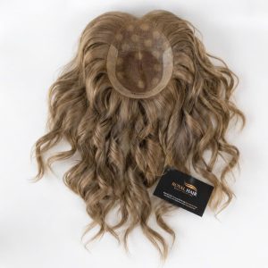 TOP22 CHLOE - Premium Crown Coverage Hair Topper 6.5x8", Medium Blonde Highlight 35-40cm