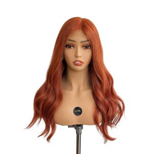 WIG19 LILY - 13x6"Transparent Lace Front Human Hair Wig, 16–18" Length Dark Red