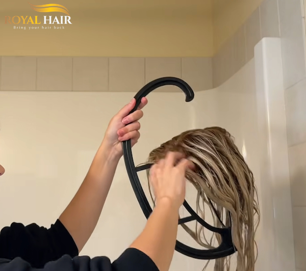 Let the wig air-dry on a folding stand